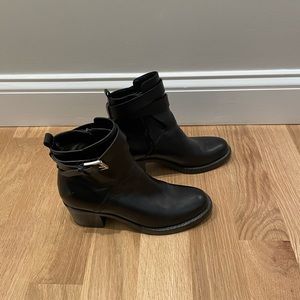 Black leather Costume National leather booties size 38 1/2